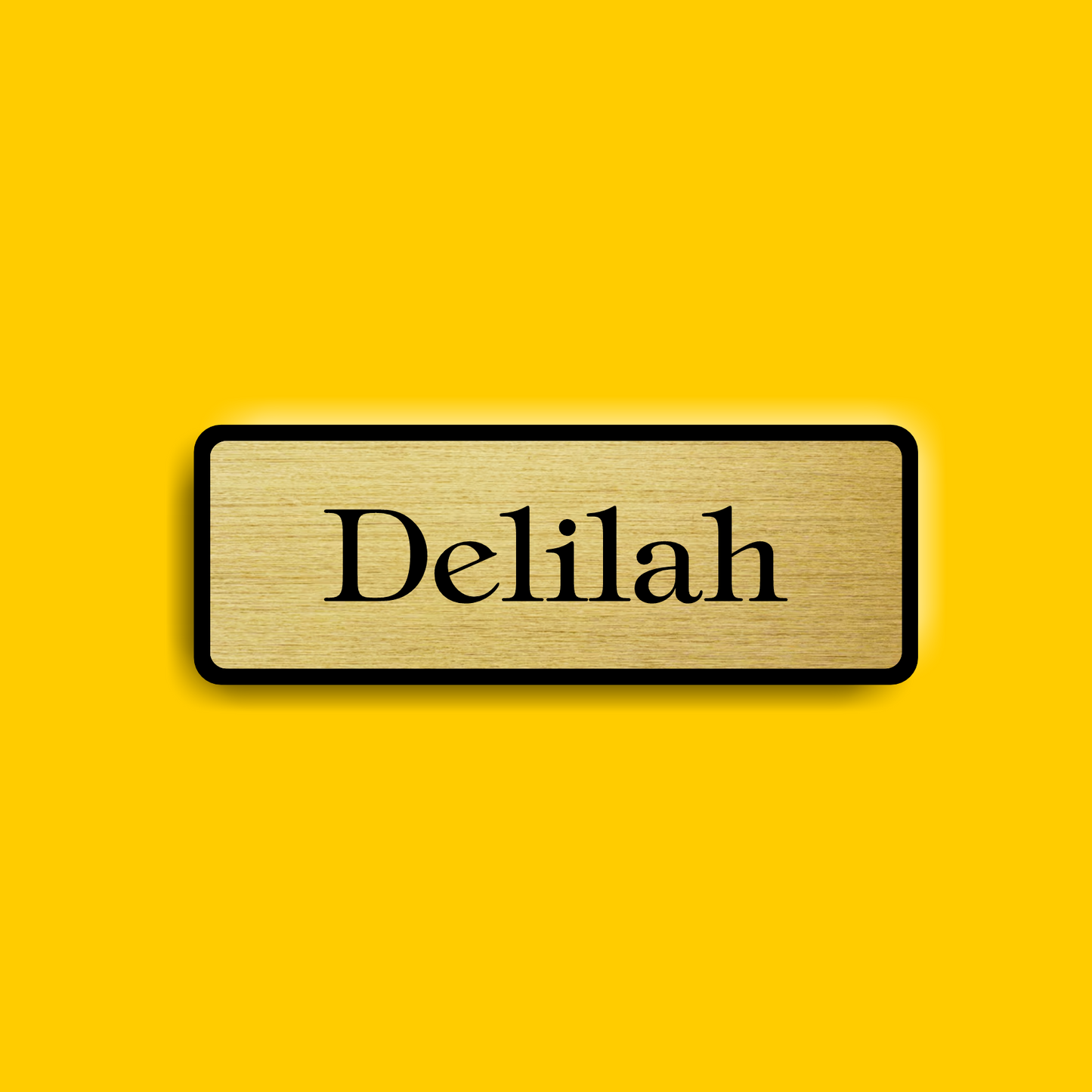 Medium Text Only Border Badge (Brushed Gold)
