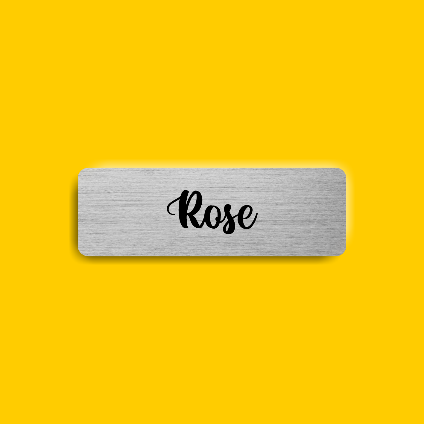 Medium Text Only Badge (Brushed Silver)