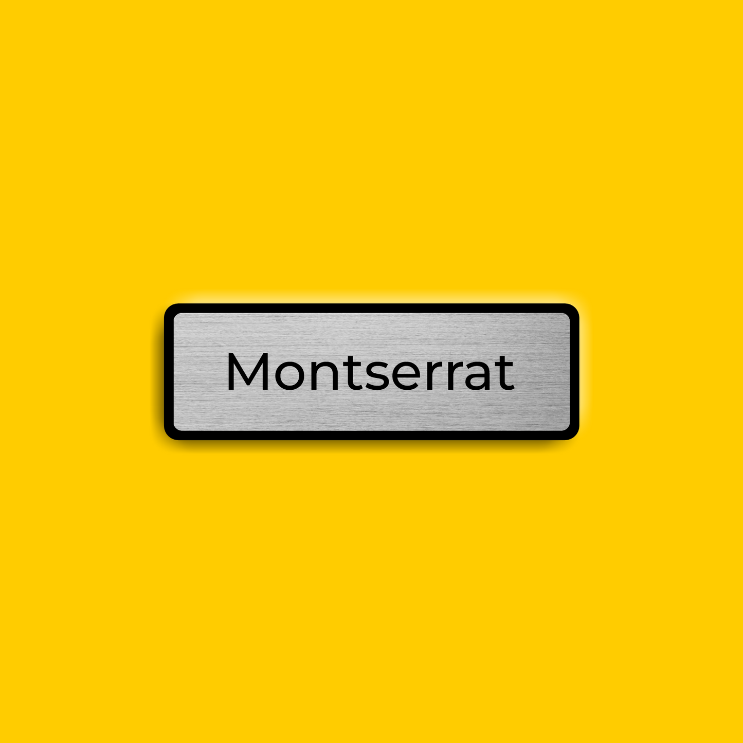 Small Text Only Border Badge (Brushed Silver)