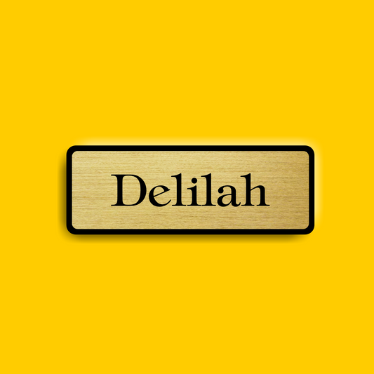 Medium Text Only Border Badge (Brushed Gold)