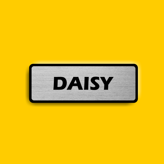 Medium Text Only Border Badge (Brushed Silver)