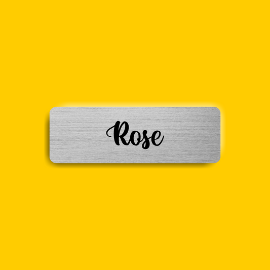 Medium Text Only Badge (Brushed Silver)