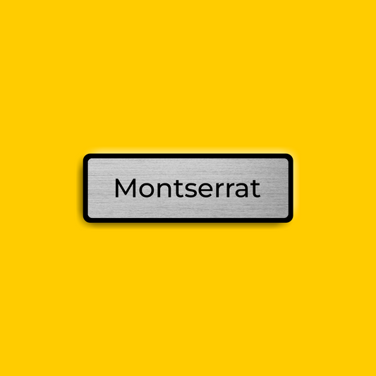 Small Text Only Border Badge (Brushed Silver)